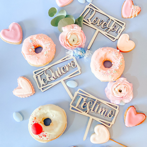 Fustik - Wholesale Cake/Cupcake Topper - Mini topper with Romantic Message3