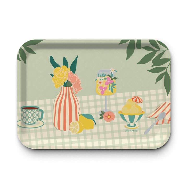 Kraft rektangulær bakke (42x30 cm) - Dolce vita for engroshandel hos Hirondelle & Cie