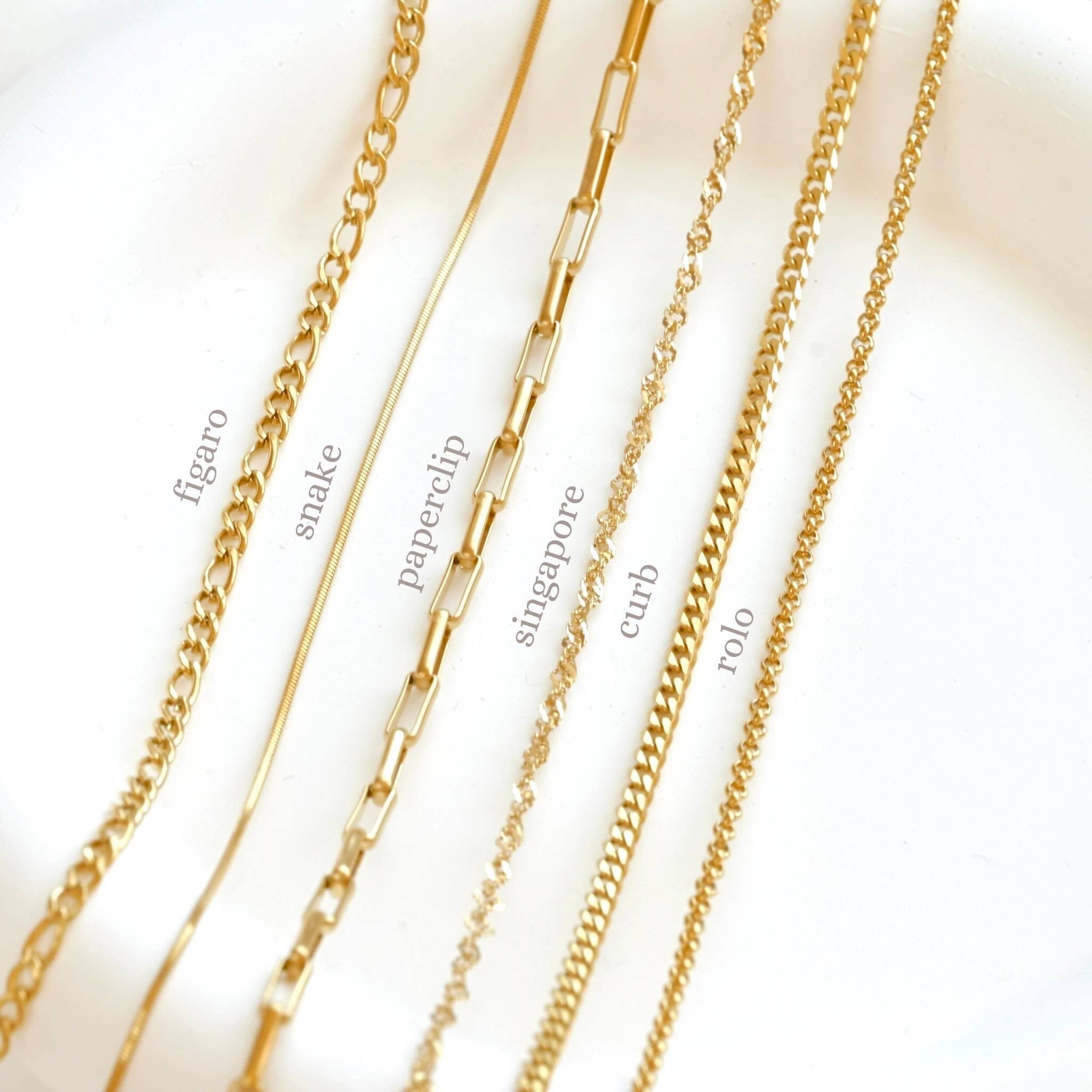 Blueyejewelry – Engroshandel Led/kæde halskæde – Fine kæder i rustfrit stål med 18k guldbelægning, pletfri, 30 til 56 cm1