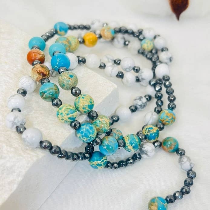 GemMeet - Wholesale Prayer Beads Necklace - Cross Catholic Stone Rosary Necklace 19