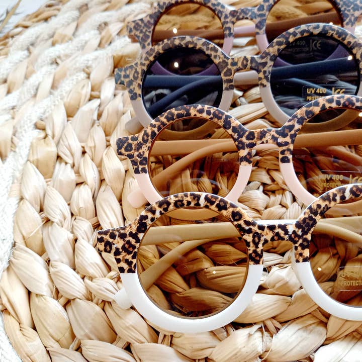 Happy by Lies - Wholesale Sunglasses - Kids - Zonnebril kids Retro Leopard/cream | kinderzonnebril | baby zonnebril