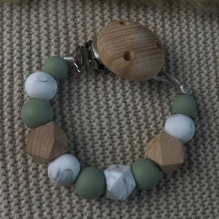 Prendedor de chupeta sem nome | sage & marble por atacado de Baby Jewellery