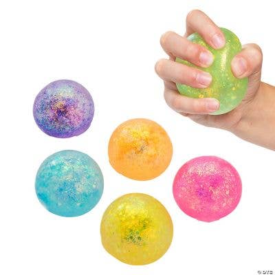 Fun Express - Wholesale Squishy Toy - Kids & Baby - GLITTER MALTOSE SQUEEZE BALLS