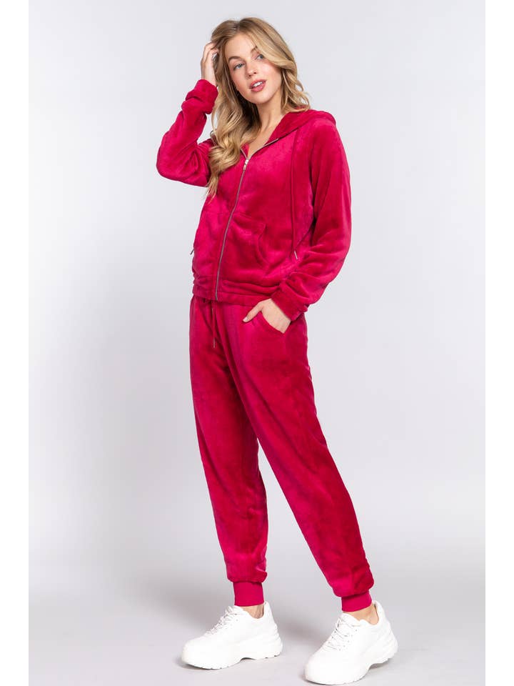 42POPS - Wholesale Lounge Set - Women's - ,,.SI-23422 Faux Fur Jacket & Jogger Pants Set3