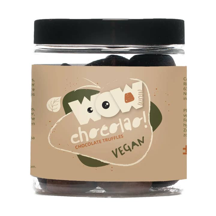 Vegan Chocolate Truffles - 130g Gifting jar for wholesale by WOW Chocolao! - UK Warehouse