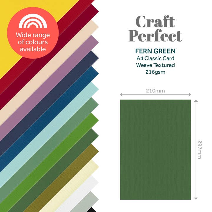 Tonic Studios - Wholesale Craft Supplies - Classic Card - Fern Green - Weave Textured - A4 - 9037e103