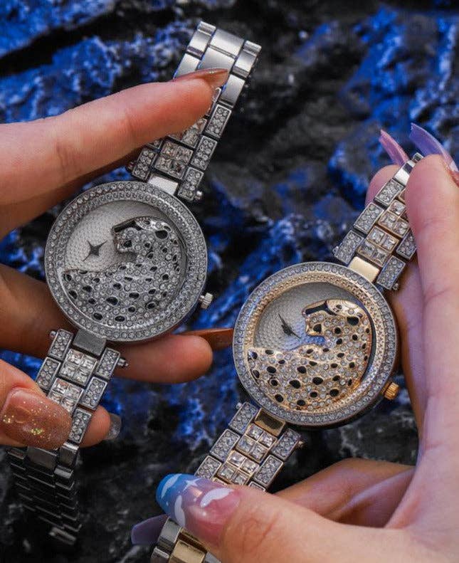 WoodWristCo – Großhandel Armbanduhr – Damen – Modische Damenuhren mit Leopardenarmband1