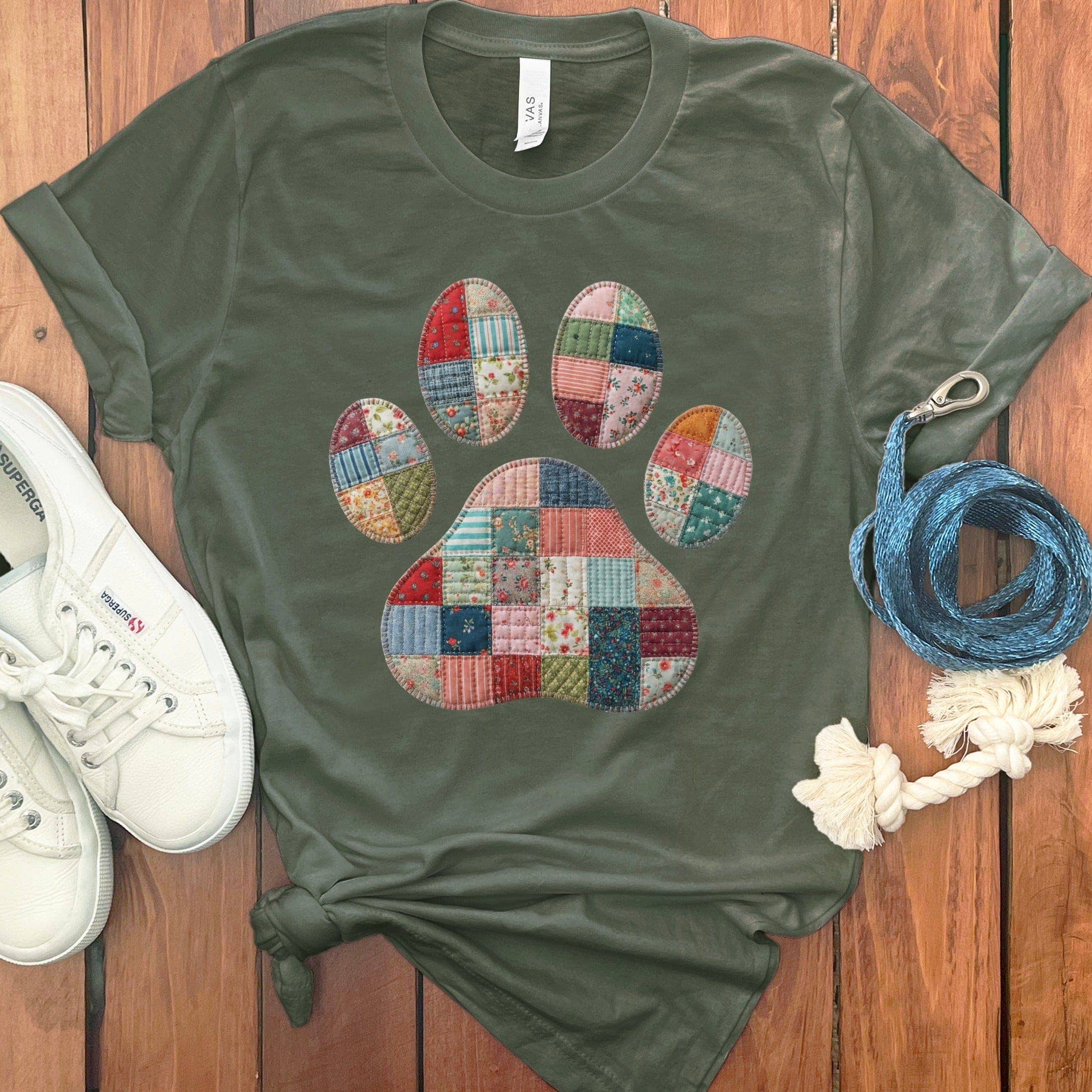 Puppy Jo - Wholesale Screen Printed T-Shirt - Women's - Faux Quilt Paw T-Shirt3