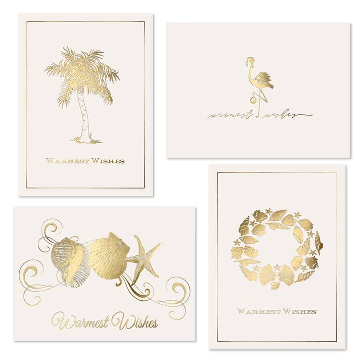 Warm Weather Foil Assortment Boxed Holiday Cards for wholesale by Masterpiece Studios