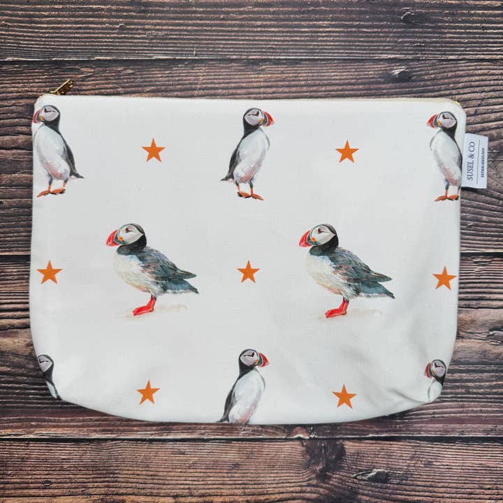 Puffins - Wash Bag for wholesale by Susel & Co