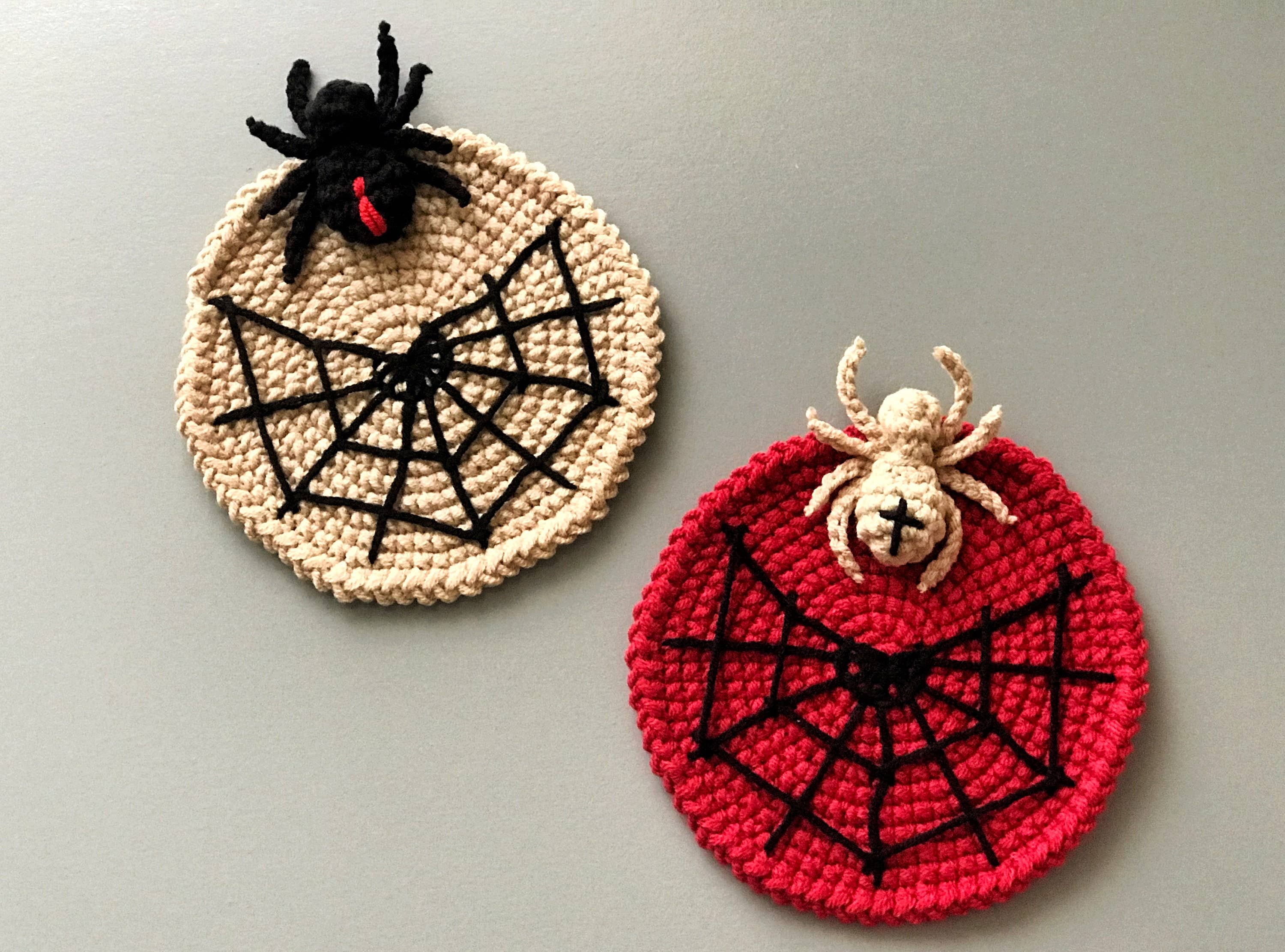 TOMOPOD LLC - Wholesale Coasters - Set Of 2 Halloween Spider Coaster, Creepy Amigurumi Coaster4