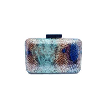 Jana Multicolour Snakeskin Print Box Clutch Bag for wholesale by Belle Trading Ltd