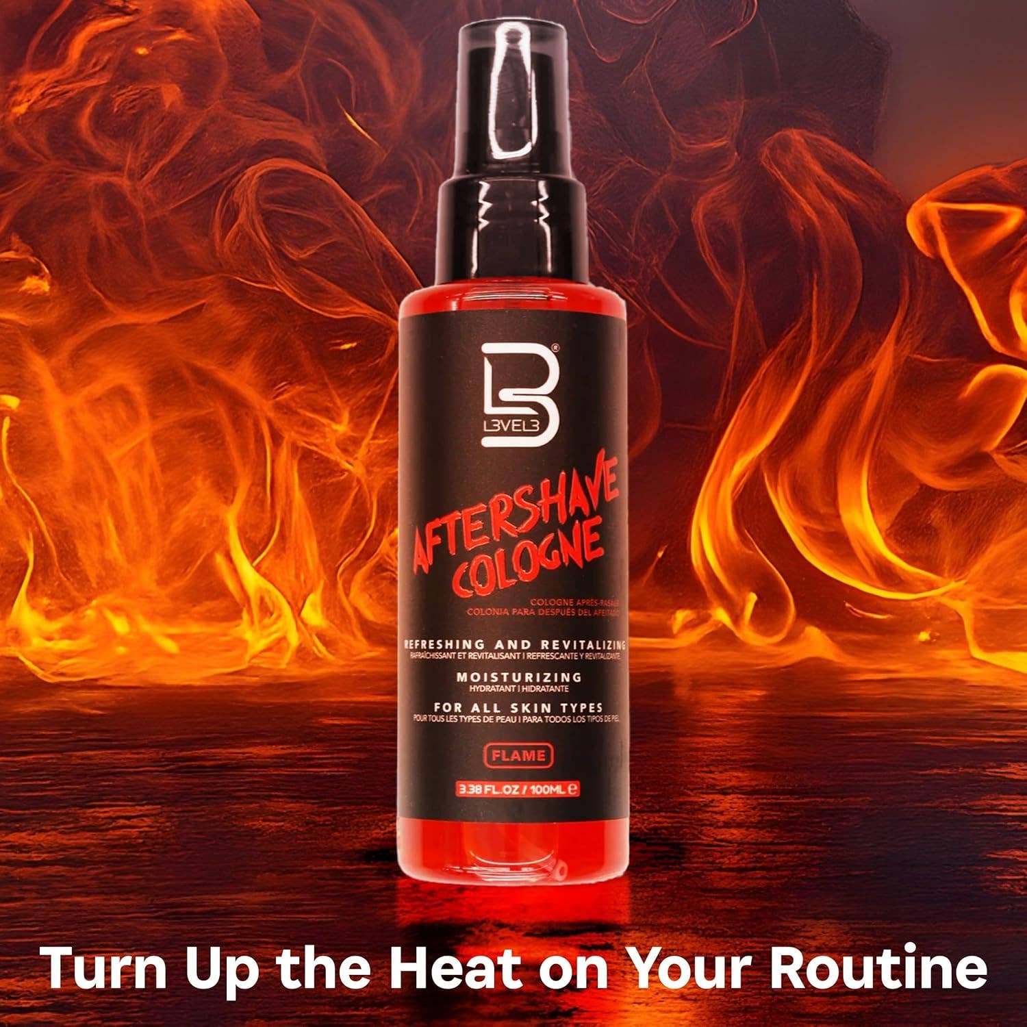 BranVx Distributors - Vente Après-rasage – homme - L3VEL3 Après-rasage Cologne Flame 100 ml Rouge - Tous types de peau4