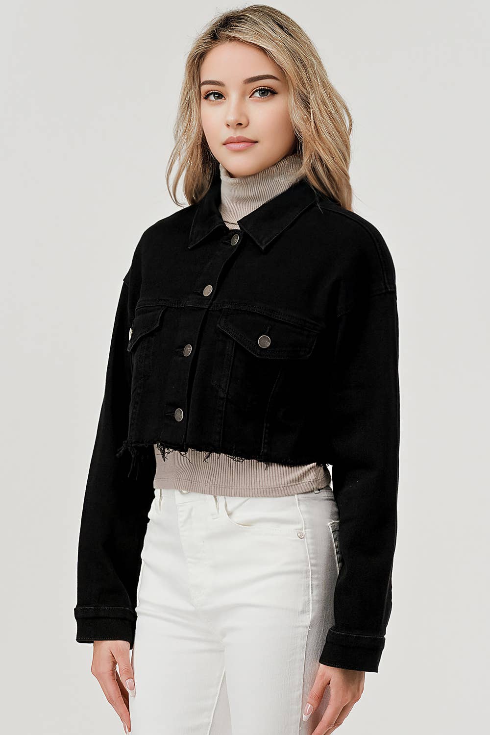 I&M JEAN, INC. - Wholesale Denim Jacket - Women's - M7190J - Cropped Denim Jacket6