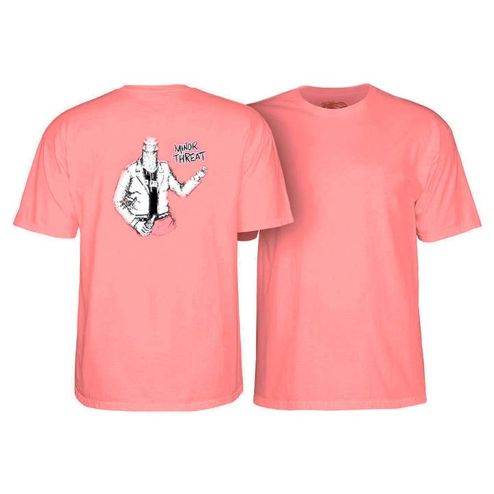 Camiseta para hombre Minor Threat Bottled Violence - Salmón para venta al por mayor de Rat City Sk8 Shop