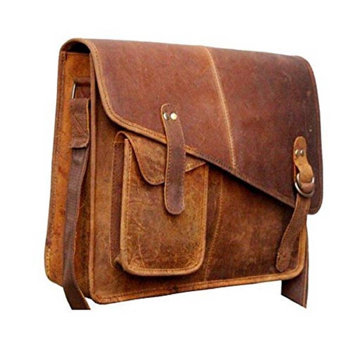 Tuzech Leather - Wholesale Messenger Bag - Unisex - TUZECH 15 inche15s Buffalo Hunter Leather Bag Laptop Messenger/College Bag Men and Women (15 inches)