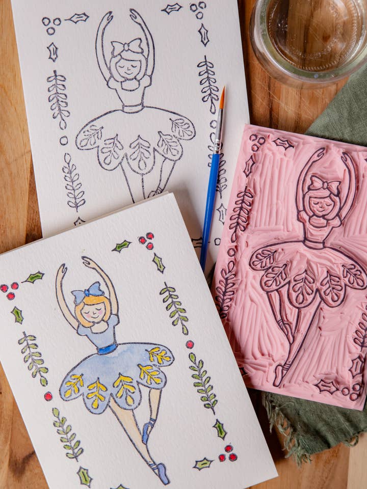 5X7 Nutcracker Ballerina DIY Watercolor Art Card Kit for wholesale by Ashes & Arbor