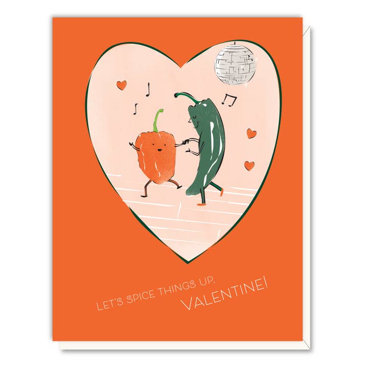 Spicy Dancers Valentine Card for wholesale by Driscoll Design