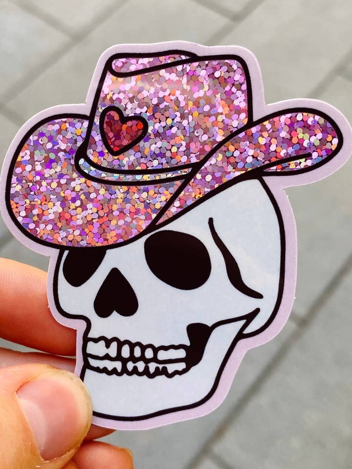 Cowboy Glitter Sticker for wholesale by Kira Cyan
