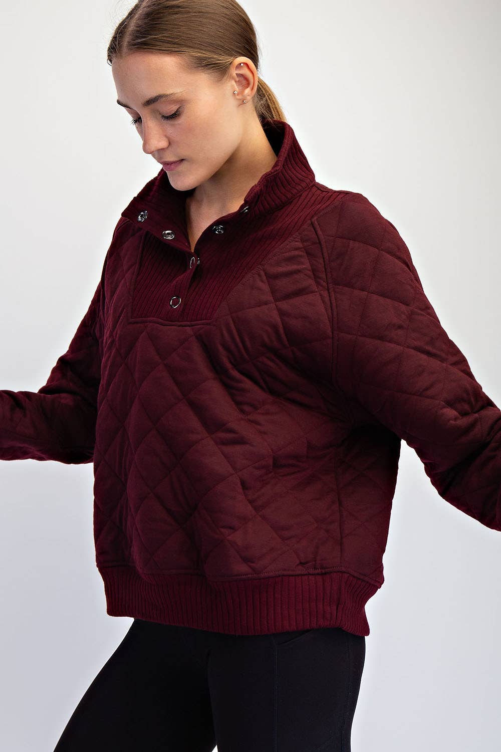 Rae Mode - Wholesale Lounge Top - Women's - QUILTED SNAP PULLOVER13