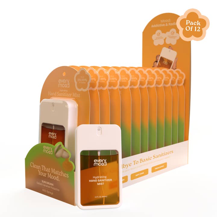 EveryMood | 12 unités | Brume désinfectante pour les mains | Sun Drunk pour la vente par Everymood