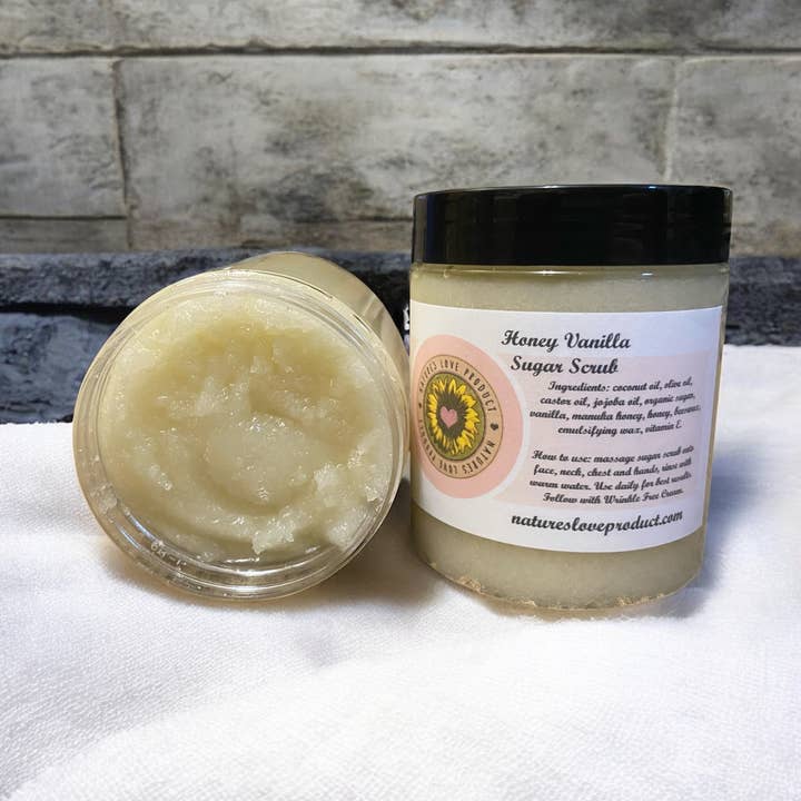Honey Vanilla Sugar Scrub for wholesale by Nature's Love Product