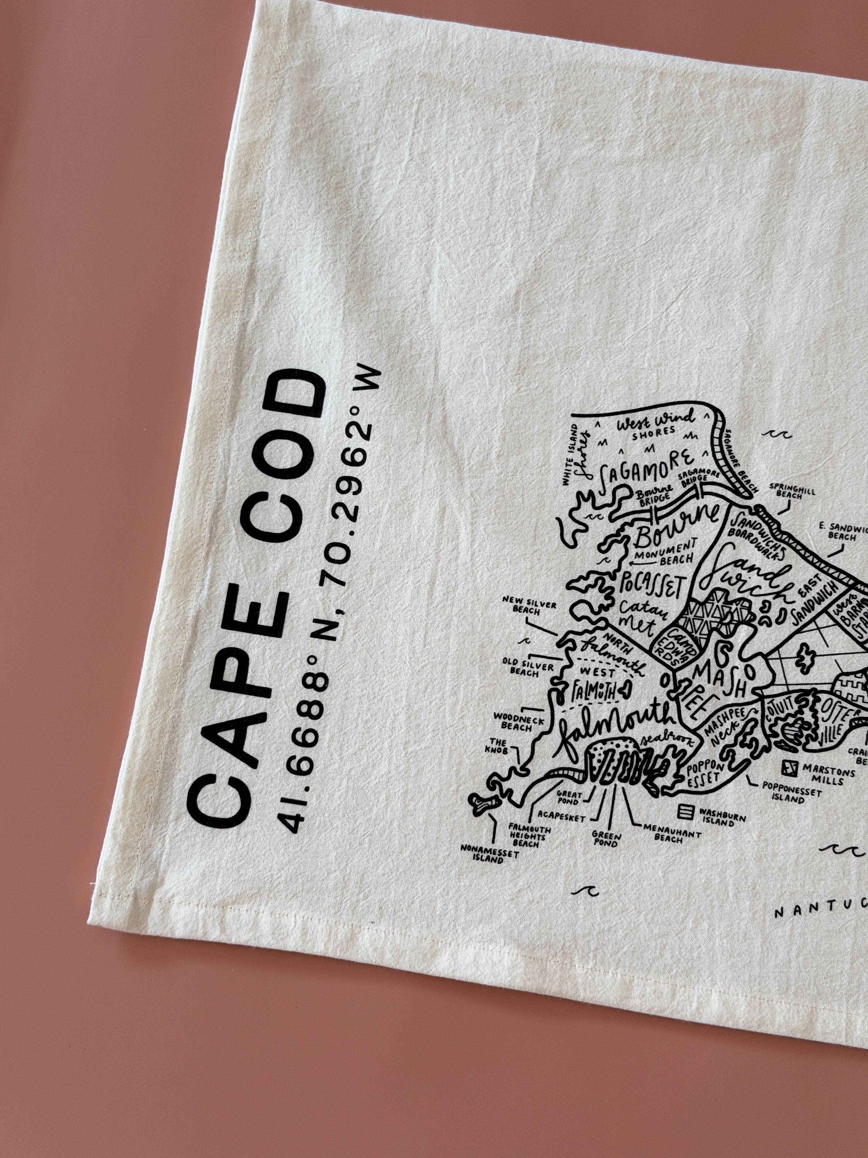 By Aleisha - Wholesale Tea Towel - Cape Cod Map Tea Towel1