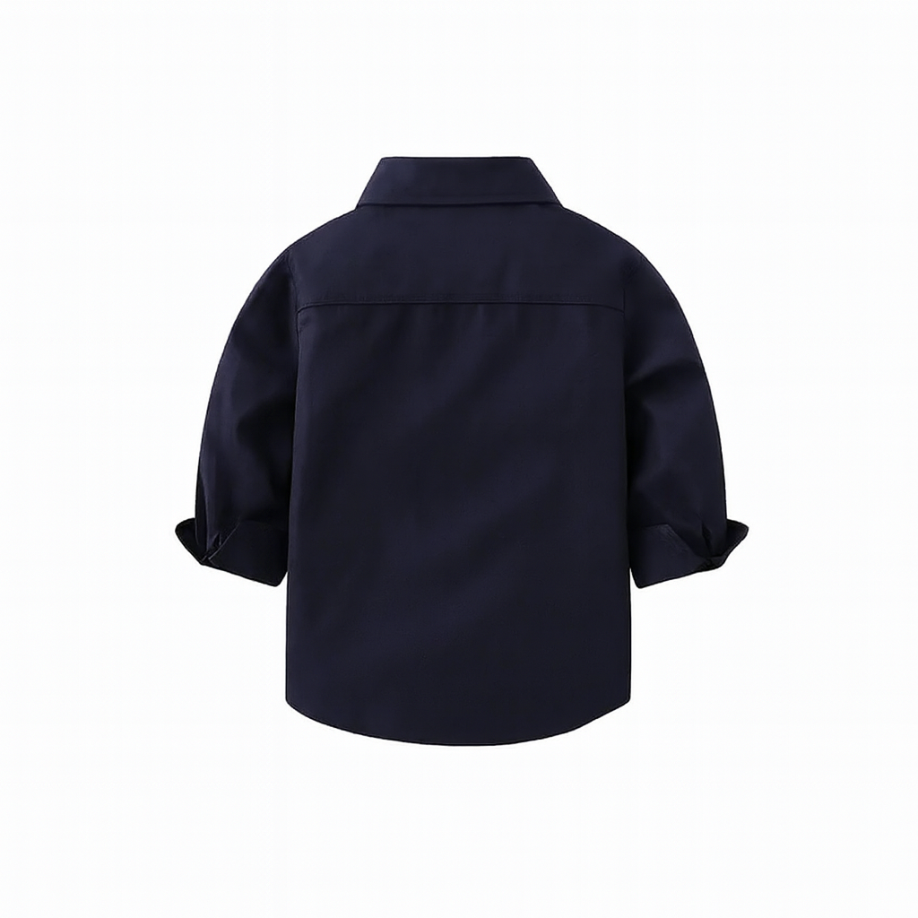 Fennco Styles - Wholesale Button Down Shirt - Kids - Navy Blue Cotton Button-Down Shirt – Baby & Toddler3
