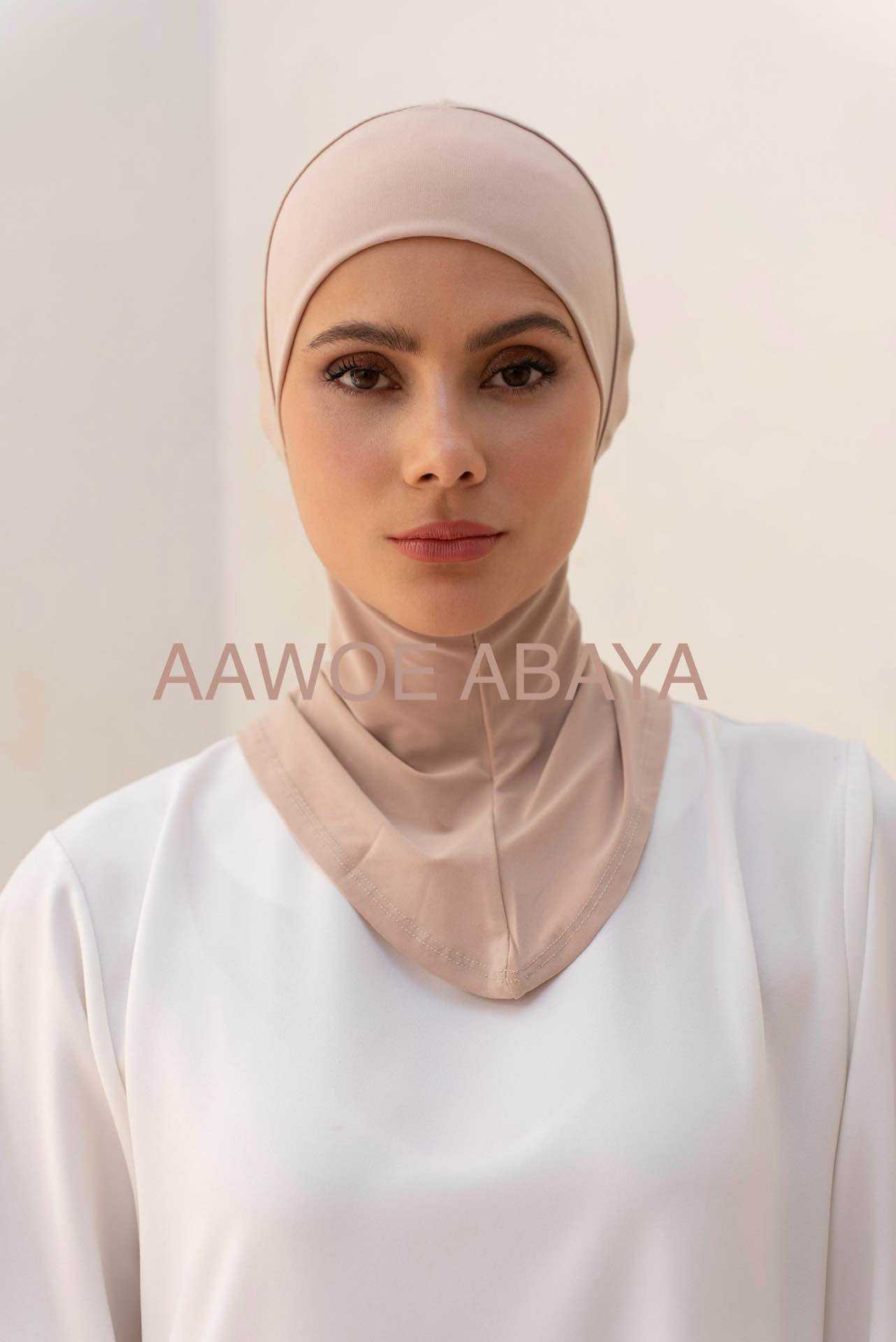 Aawoe Abaya – wholesale Hijab - Dam – Elegant hijabmössa med kaffekant - 228825
