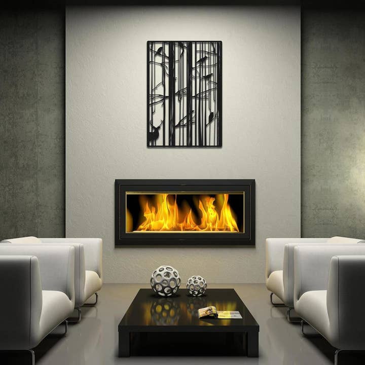 Vogels op boomtakken ontwerp metalen muurkunst metalen wanddecoratie, metalen wanddecoratie, geschenk, kantoor muurkunst voor wholesale door benjashop