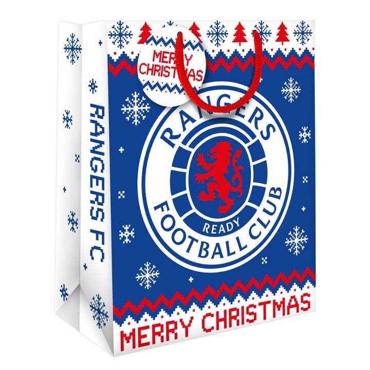 Glasgow Rangers FC Christmas Medium Gift Bag for wholesale by Danilo Promotions Ltd