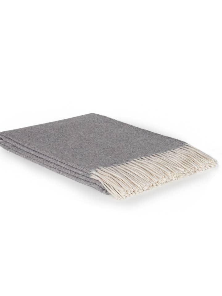 Cashmere/Merino Throw Blanket TIBET - gray for wholesale by MoST