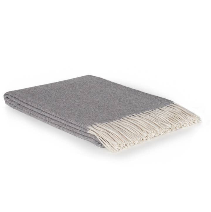 MoST - Wholesale Throw Blanket - Luxury Cashmere & Merino wool throw blanket TIBET gray0
