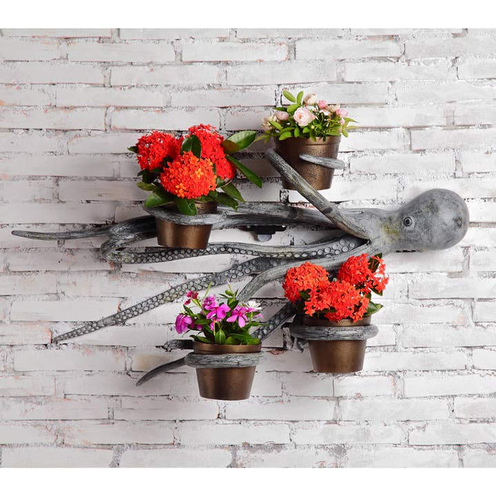 Octopus Wall Hanging Planter H for wholesale by SPI Home