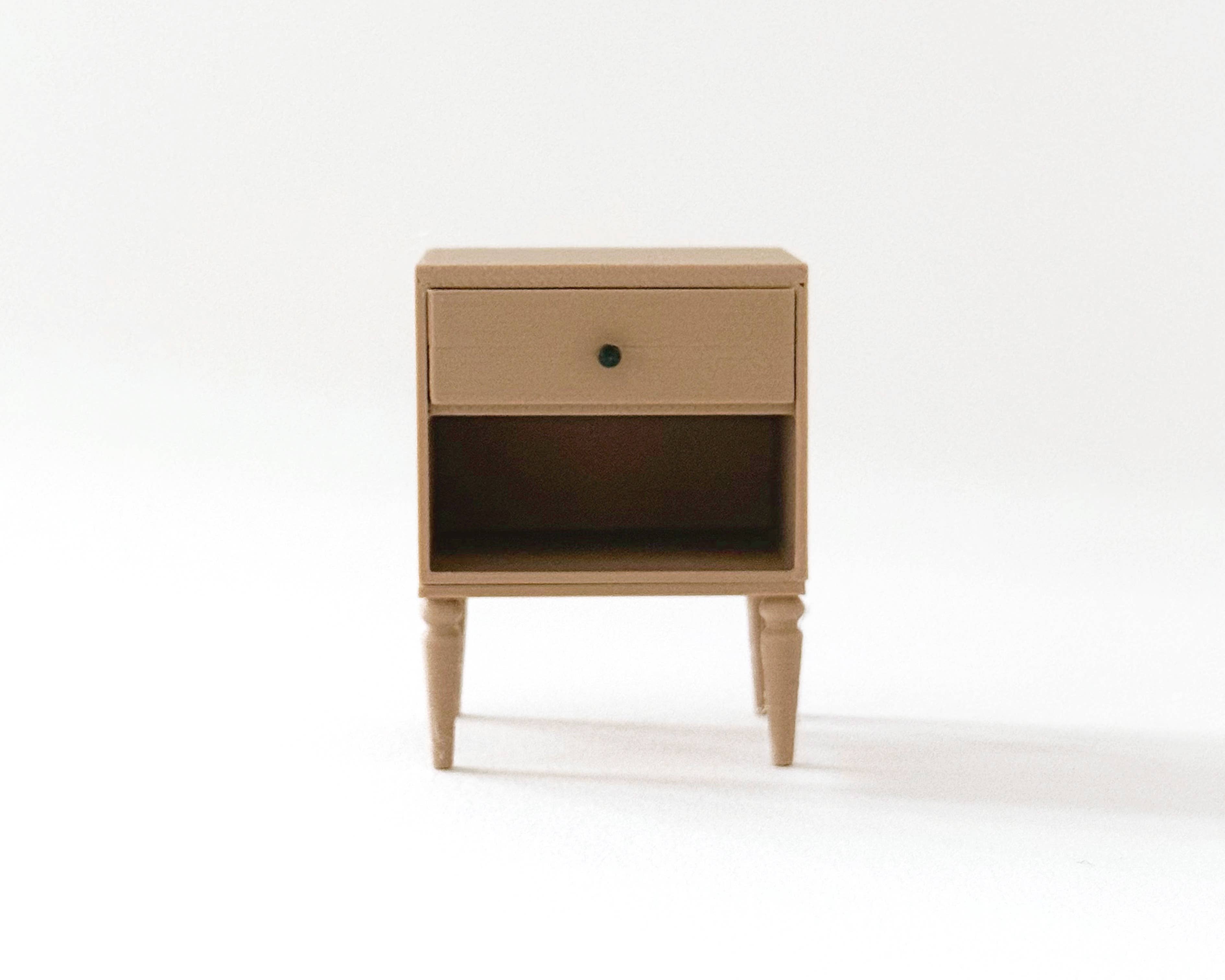 Miniette - Wholesale Doll Accessory Kit - Kids - Miniature Dollhouse Nightstand – Modern Side Table4