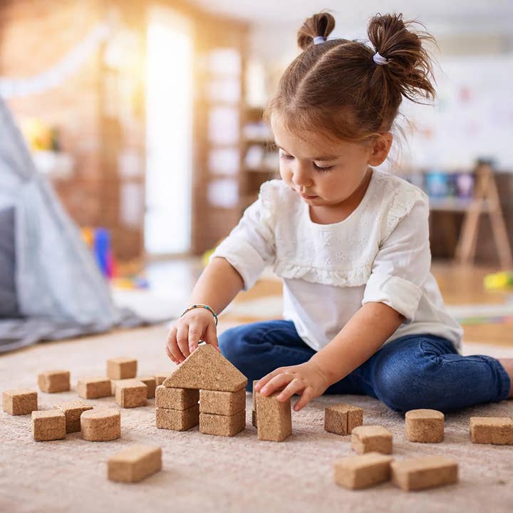 Montessori inspirierte Bausteine aus Kork für Kinder für den Großhandel von korkino