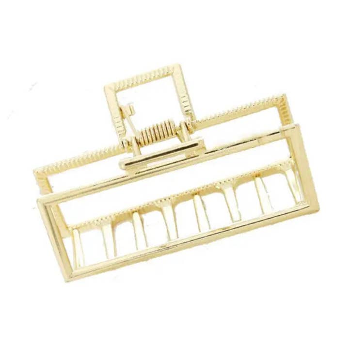 Hårklämma rektangel guld för wholesale av Emilie collection