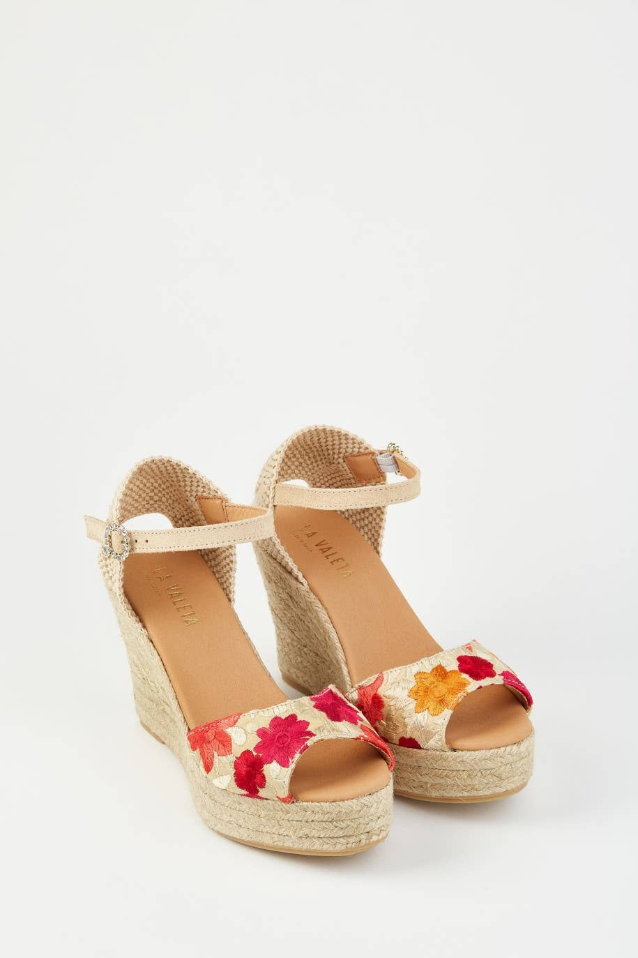 La Valeta Espadrilles-Ibera Factory Shoes slu - Venta al por mayor Zapatillas urbanas - Mujer - Camelia Peep Toe | Cuñas Bordadas1