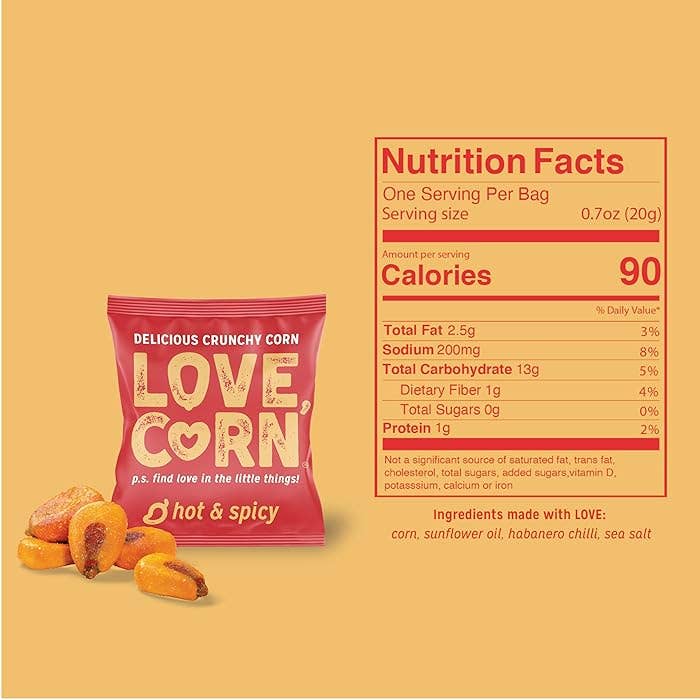 I Got Your Candy – wholesale Puffed snack – Love Corn Hot & Spicy 0.7oz - 100ct1