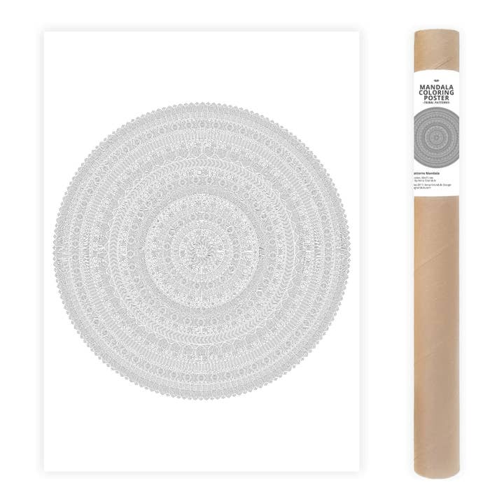 Tribal Mandala Coloring Poster for wholesale by Anna Grunduls Design