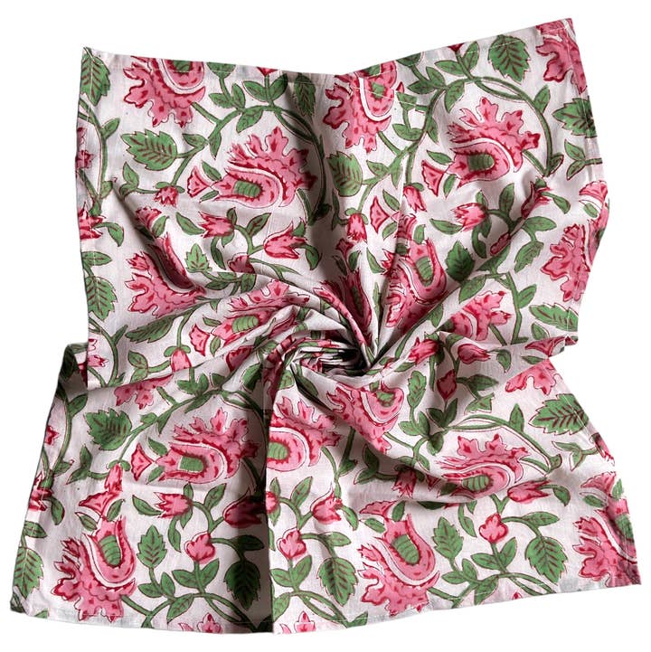 Annahmol - Wholesale Bandana - Women's - Hand Block Printed Cotton Bandana: Assorted Prints :20 Inch1