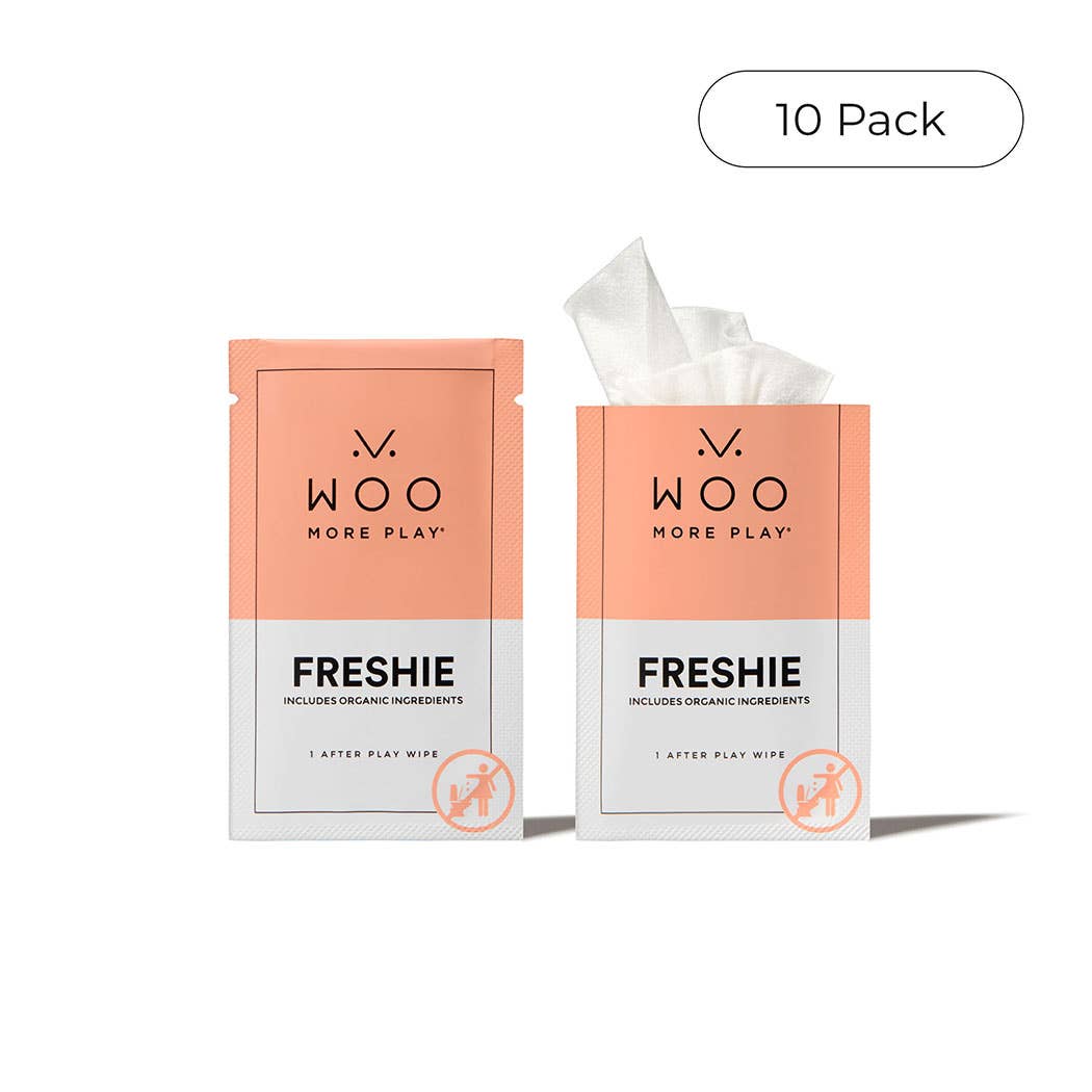 Woo More Play - Wholesale Intimate Cleanser/Wipe - Freshies Feminine Wipes (10 Count) - Hypoallergenic Natural