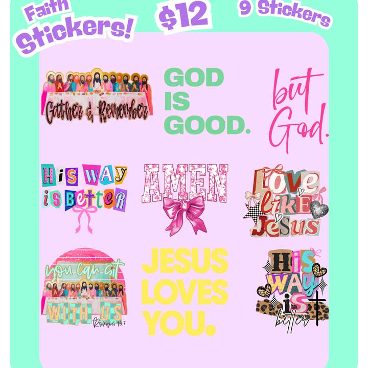 UVDTF TRANSFER ONLY - Faith Sticker Pack - PREMADE for wholesale by Rooster DTF Transfer Co