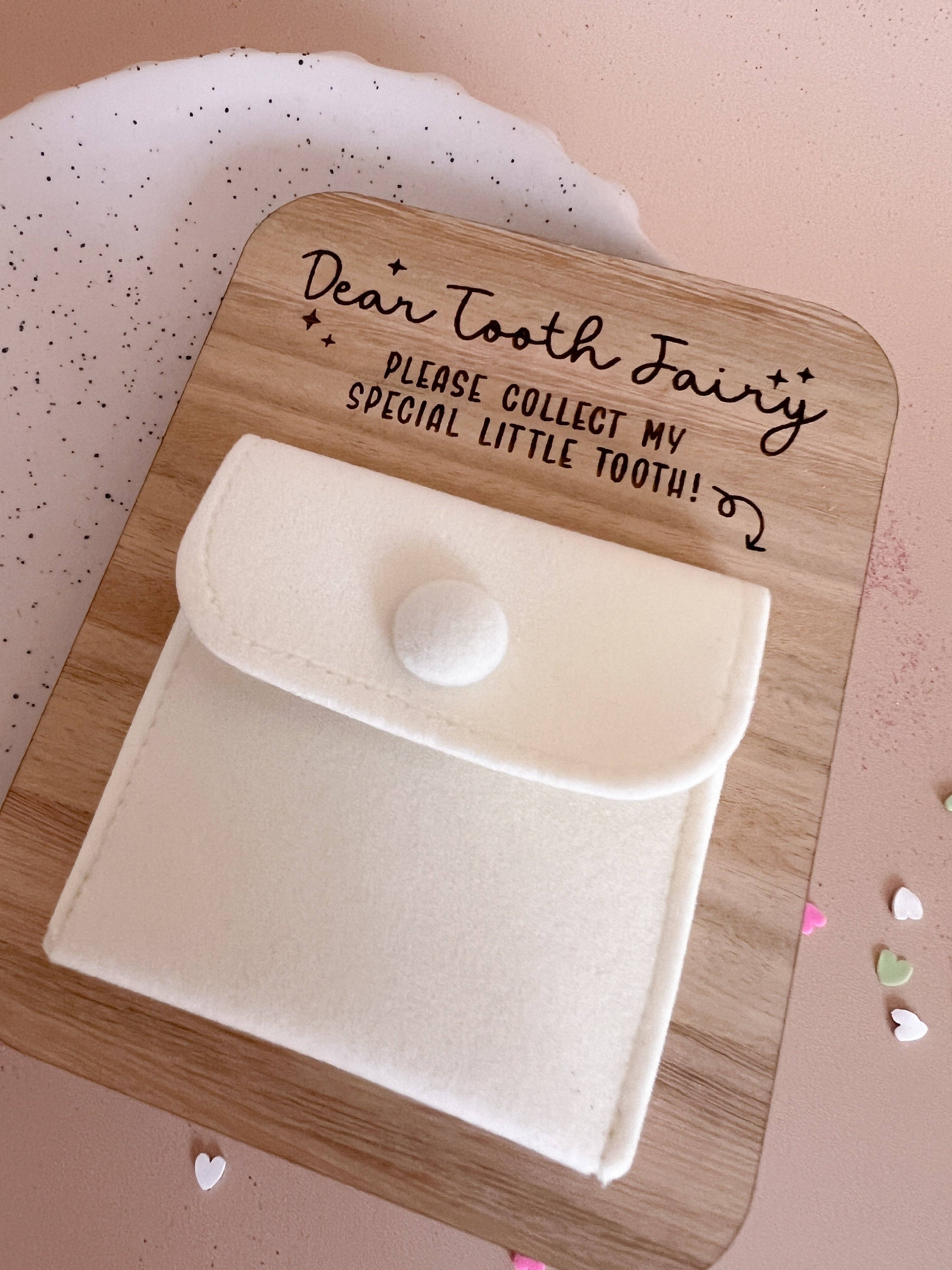 Little Rabbit Lane - Vendita all'ingrosso Cuscino per topolino/fatina dei denti - Bambini - Cartolina « Cara fatina dei denti » con tasca in velluto2