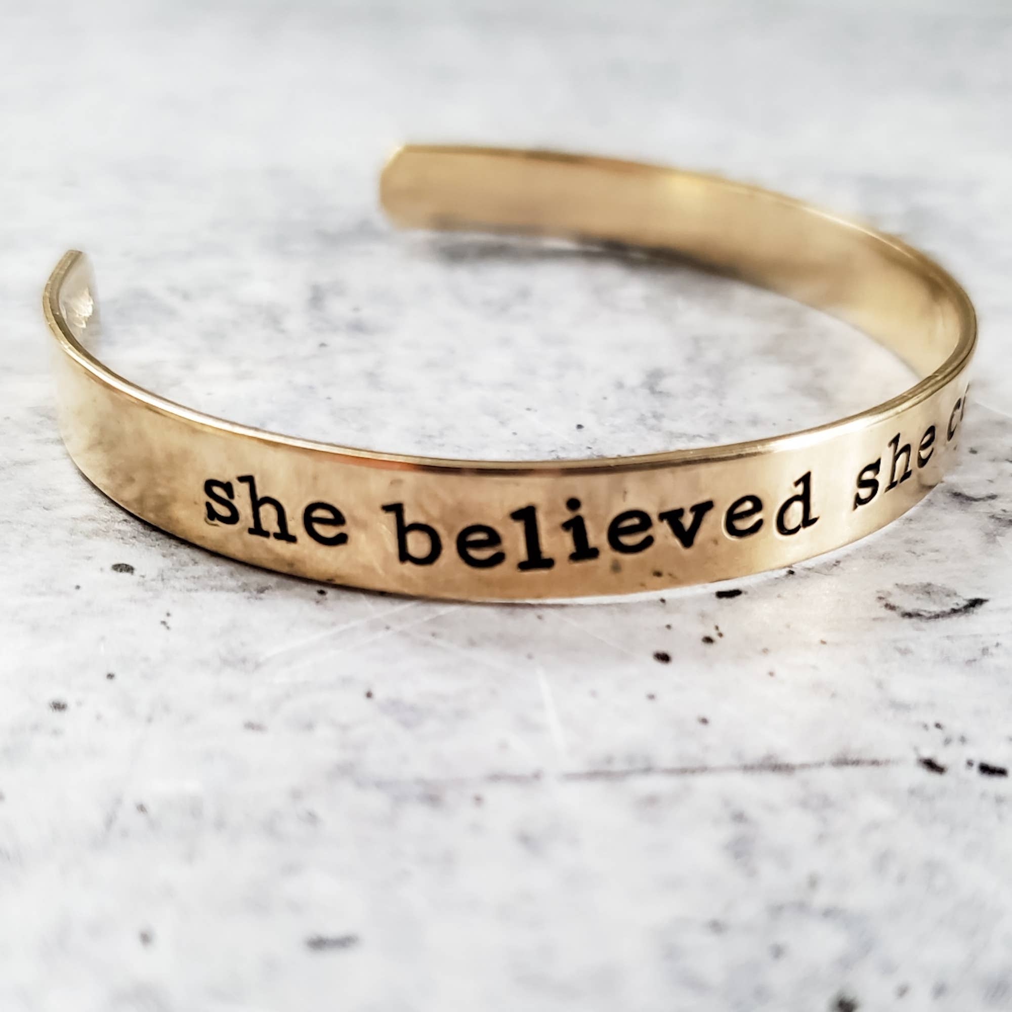 Salt and Sparkle - Wholesale Cuff Bracelet - SHE BELIEVED SHE COULD SO SHE DID Adjustable Cuff Bracelet3
