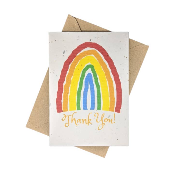 Plantable rainbow card. Thank you card. for wholesale by BeeEco Friendly