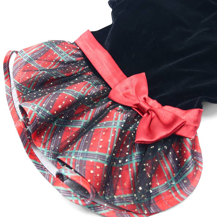 Dogo Pet – wholesale Pet dress – Dog – Velvet Plaid Dress4