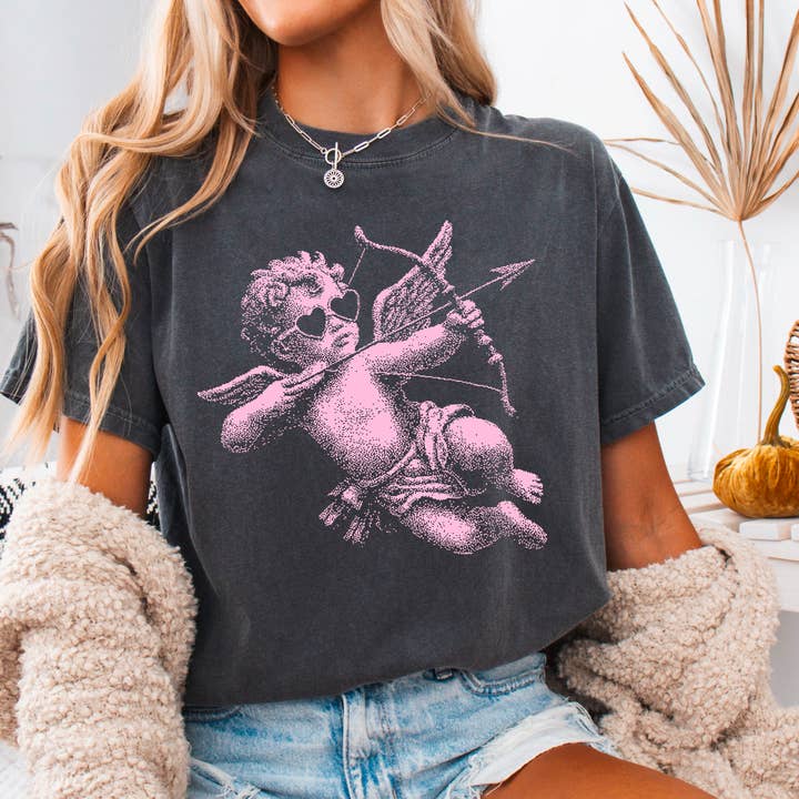 Halftone Cupid Valentine’s Day Shirt | Comfort Colors for wholesale by Shoppe SHC