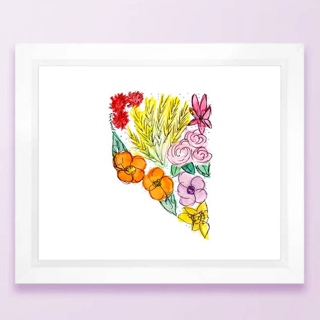 Blomstertillstånd karta tryck - Nevada för wholesale av Allison’s Illustrations