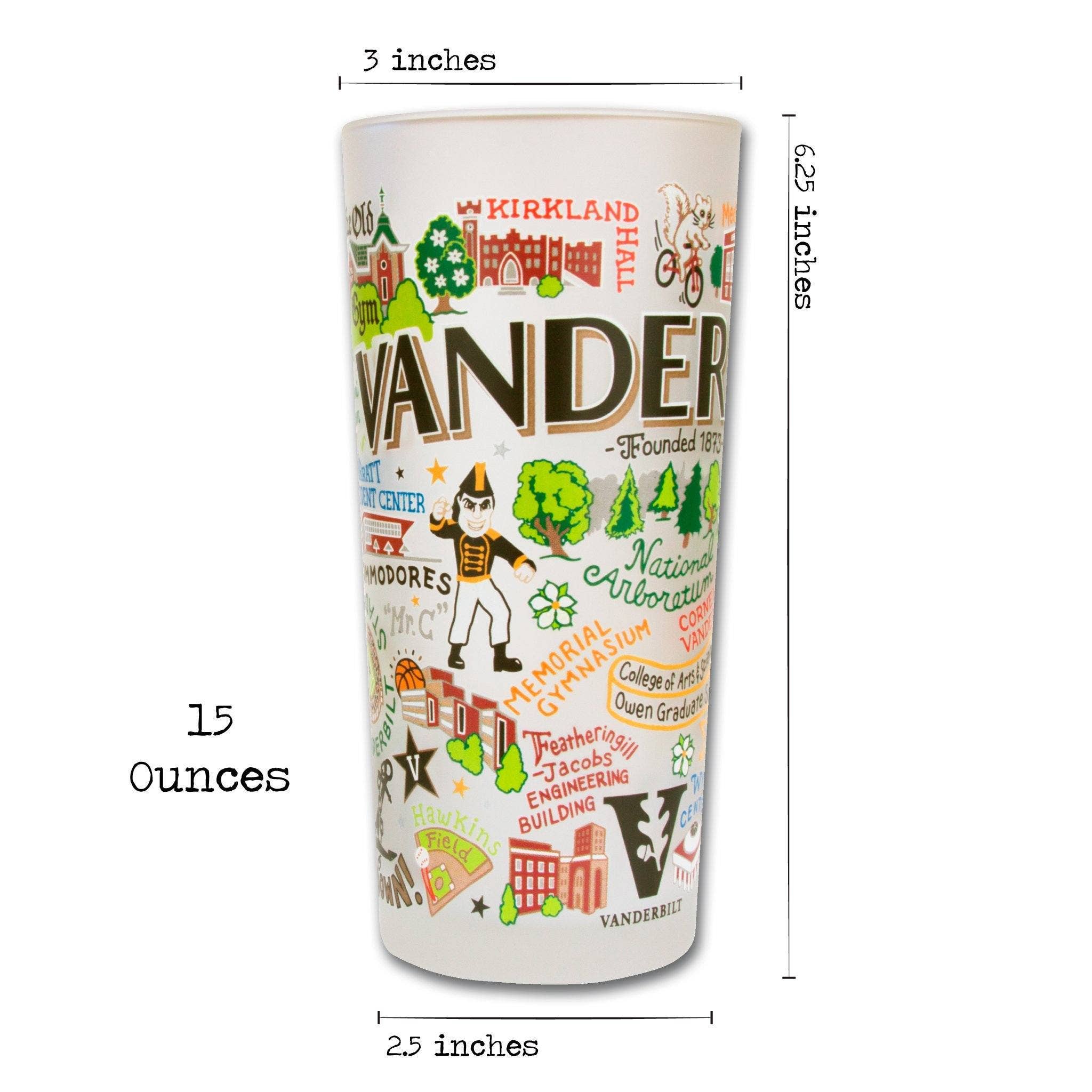 catstudio - Wholesale Drinking Glass/Cup - Vanderbilt University Collegiate Drinking Glass2